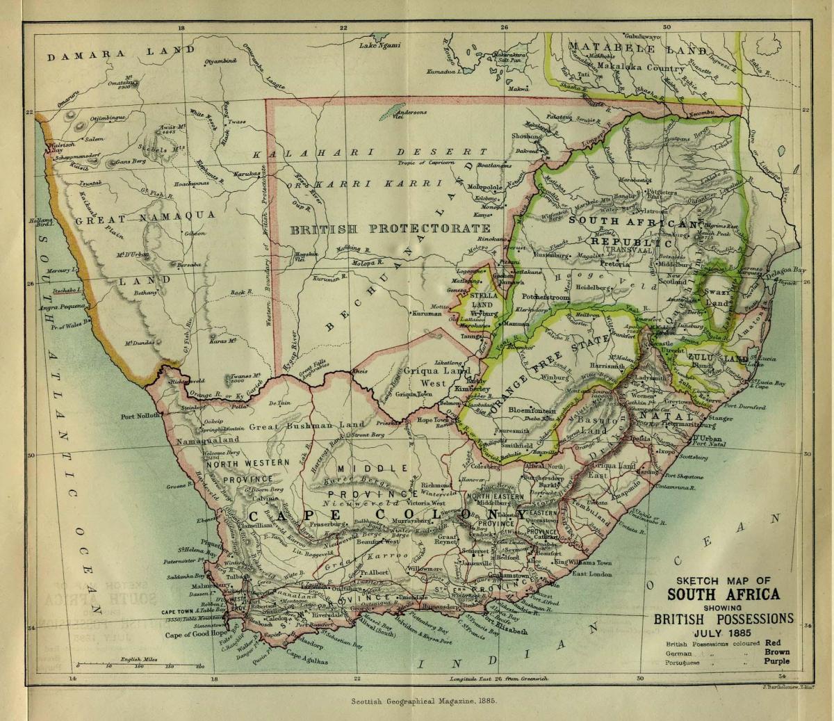 Historical map of South Africa